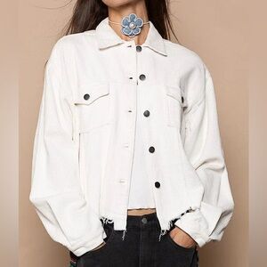 POL white corduroy jacket